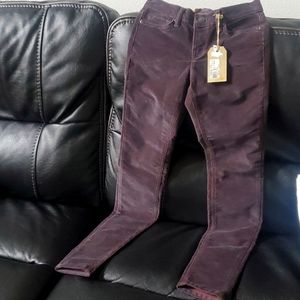 Corduroy skinny low rise pants